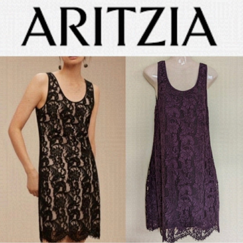 Aritzia Wilfred hemon lace dress purple black large